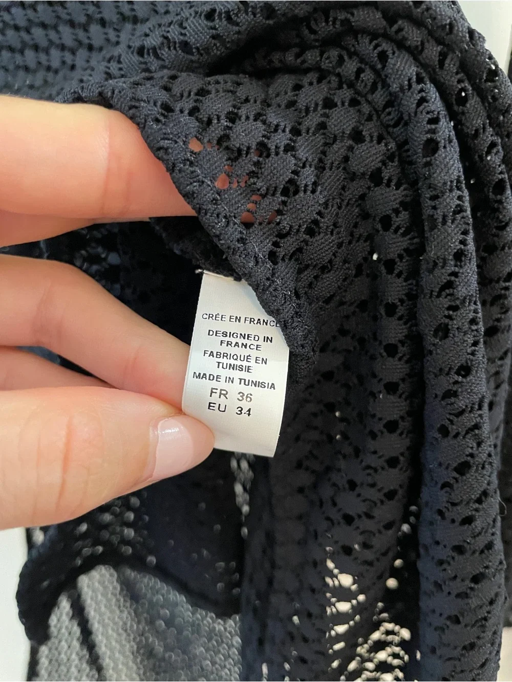 Noo Black Mesh Mini Dress Size 36 / Small